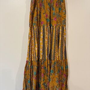 Easel Floral Patch Maxi Skirt
